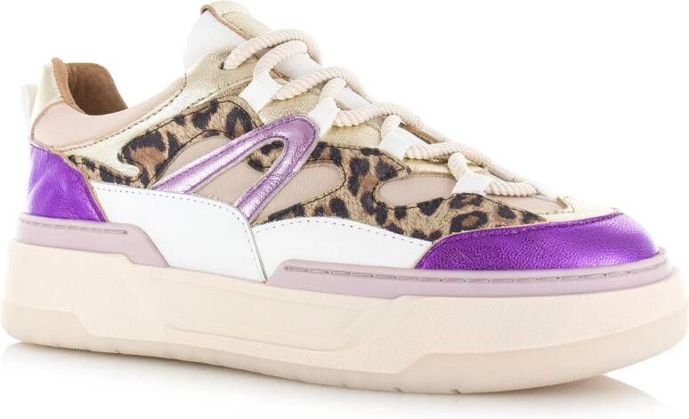 DWRS LABEL DWRS Walton Leopard sneakers sand Leer Dames