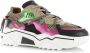 DWRS LABEL Jupiter Beige Green Pink Beige Leer Lage sneakers Dames - Thumbnail 4