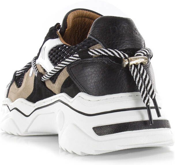 DWRS LABEL Jupiter Black White Zwart Leer Lage sneakers Dames