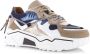 DWRS LABEL DWRS Jupiter denim | jeans stone Blauw Leer Lage sneakers Dames - Thumbnail 7