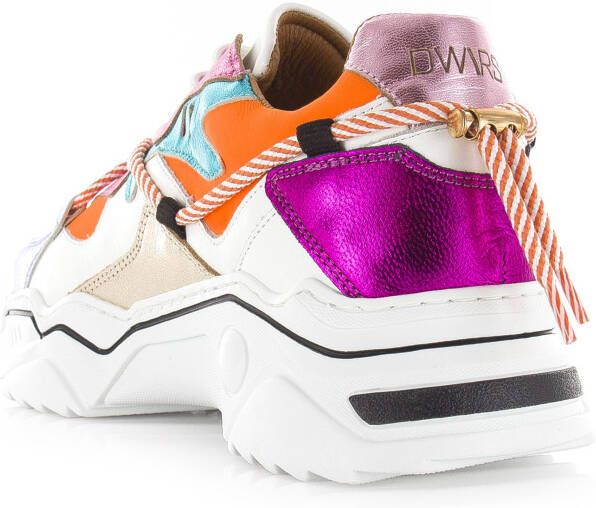 DWRS LABEL Jupiter Orange Multi Oranje Leer Lage sneakers Dames