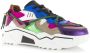 DWRS LABEL JUPITER Pink Dark green Roze Leer Lage sneakers Dames - Thumbnail 6
