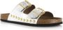 DWRS LABEL DWRS Malibu metallic leer | sil Zilver Leer Slippers met gesp Dames - Thumbnail 3
