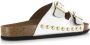 DWRS LABEL DWRS Malibu metallic leer | sil Zilver Leer Slippers met gesp Dames - Thumbnail 4