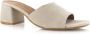 DWRS LABEL Marbella sand | suède hakken Beige Suede Sandalen met hak Dames - Thumbnail 4