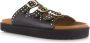 DWRS LABEL DWRS Miami slippers | black gold Zwart Leer Slippers met gesp Dames - Thumbnail 8