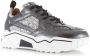 DWRS LABEL Pluto Glitter Dark Silver Zilver Leer Lage sneakers Dames - Thumbnail 3