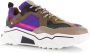 DWRS LABEL Pluto Purple Beige Paars Leer Lage sneakers Dames - Thumbnail 4