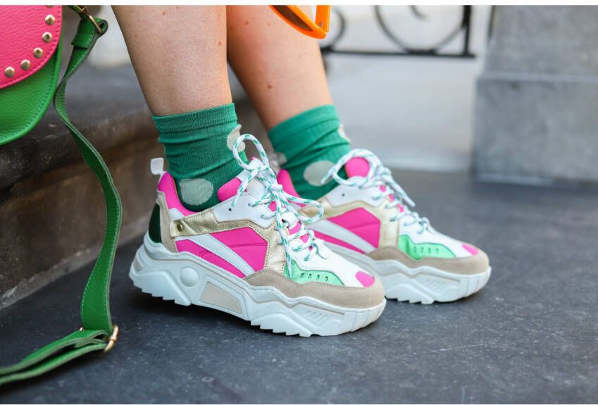 DWRS LABEL PLUTO Sneakers wit roze groen