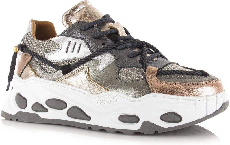 DWRS LABEL DWRS Saturnus | grey stone Grijs Leer Lage sneakers Dames
