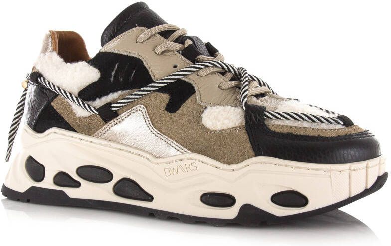 DWRS LABEL DWRS Saturnus teddy sneakers Zwart Leer Lage sneakers Dames