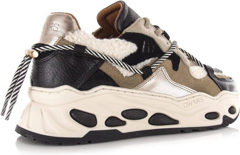 DWRS LABEL DWRS Saturnus teddy sneakers Zwart Leer Lage sneakers Dames