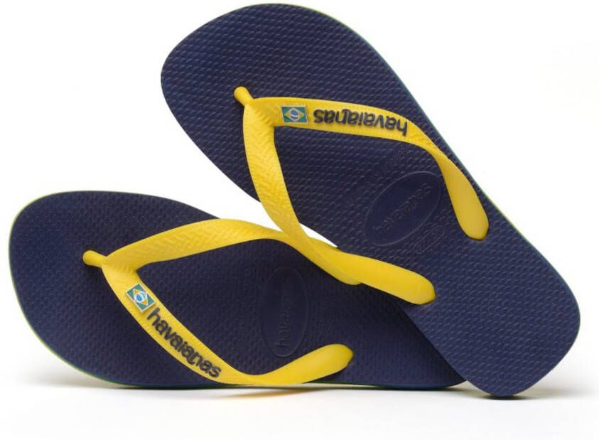 Havaianas Brasil Layers Blauw Rubber Teenslippers Unisex