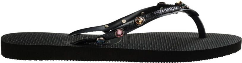 Havaianas Slim Luxury Swarovski krista Zwart Rubber Teenslippers Dames