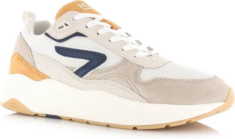 Hub Glide off white navy oak white Suede Heren