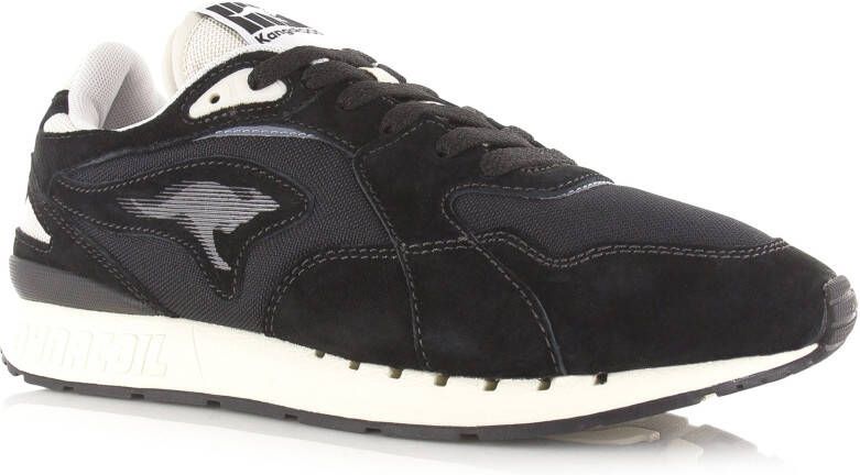 Kangaroos Coil R3 Black Sand Zwart Mesh Lage sneakers Unisex
