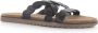 Lazamani zwarte leren slipper Zwart Leer Leren slippers Dames - Thumbnail 14