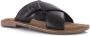 Lazamani Leren mules black met gekruis Zwart Leer Platte sandalen Dames - Thumbnail 3