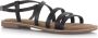 Lazamani Leren slingback sandaal Zwart Leer Platte sandalen Dames - Thumbnail 7