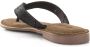 Lazamani Leren slippers met strass-steentjes Zwart Leer Teenslippers Dames - Thumbnail 5