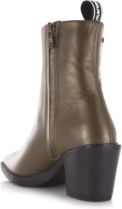 Maruti Gisele Leather Metallic Bronze Brons Leer Enkellaars met hak Dames