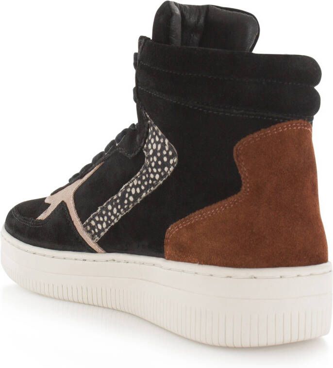 Maruti Mona Zwart Suede Hoge sneakers Dames