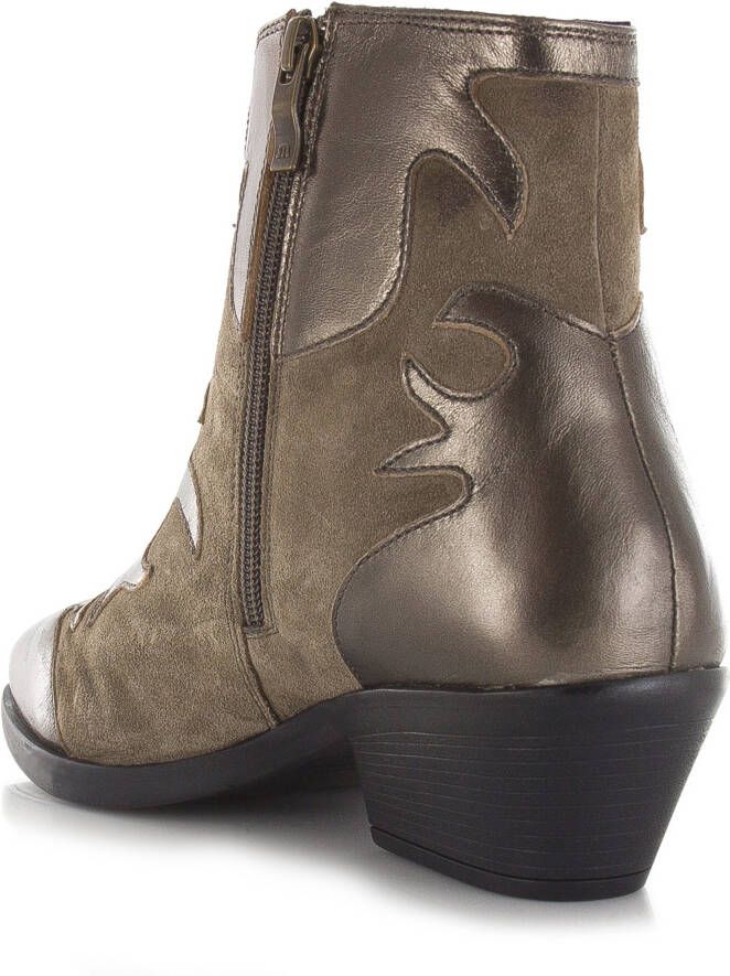 Maruti Tessy Leather Taupe Metalic Bronze Beige Suede Western Dames