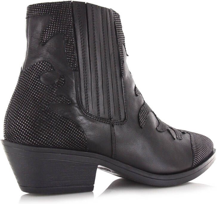 Maruti Tessy Strass enkellaarzen zwart Leer Western Dames