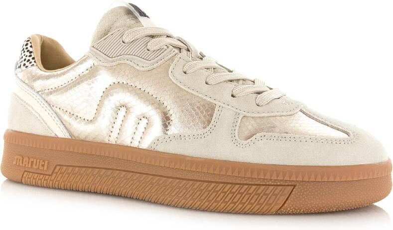 Maruti Yale Suede taupe gold sneakers Leer Dames
