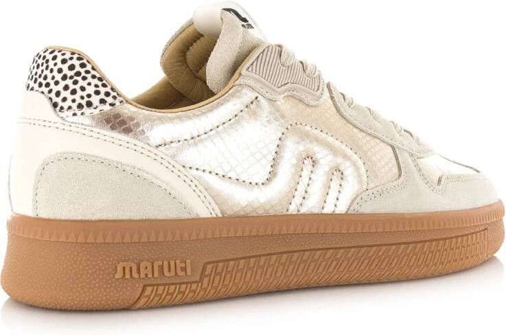 Maruti Yale Suede taupe gold sneakers Leer Dames