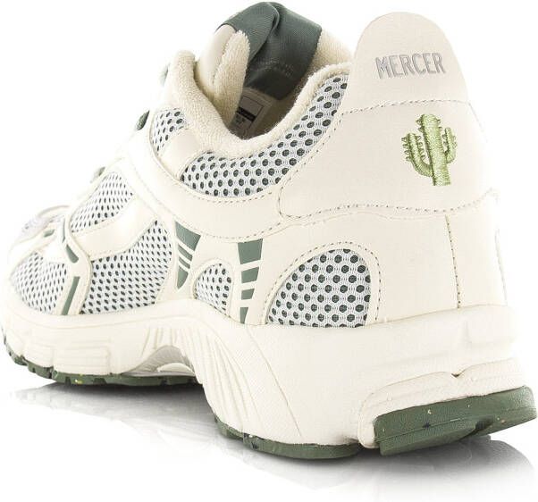 Mercer Amsterdam The Re Run Cactus | White Green Wit Mesh Lage sneakers Unisex