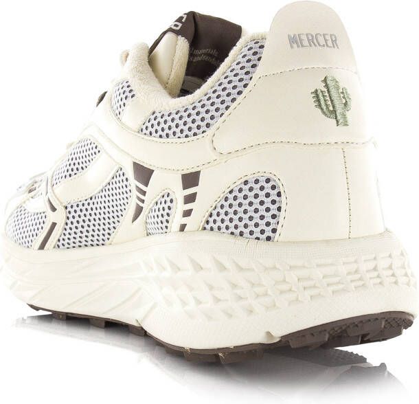 Mercer Amsterdam The Re-Run MAX Cactus | White Brown Wit Mesh Lage sneakers Unisex