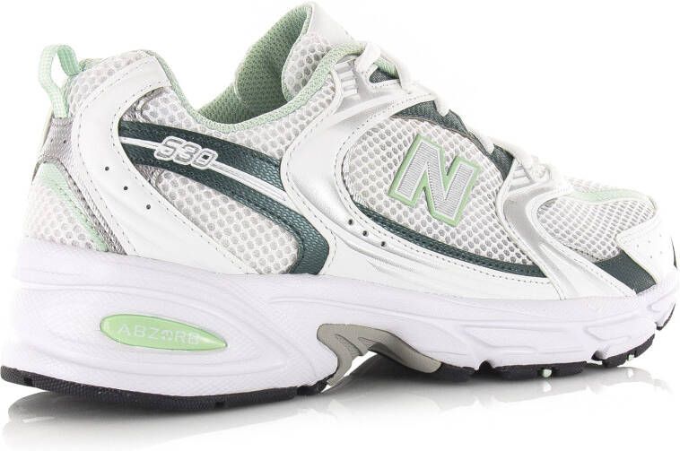 New Balance 530 white new spruce Wit Mesh Lage sneakers Unisex