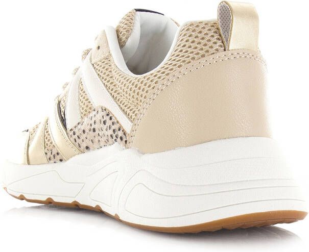 POELMAN C18582X9PSH25 Beige Goud Beige Mesh Lage sneakers Dames