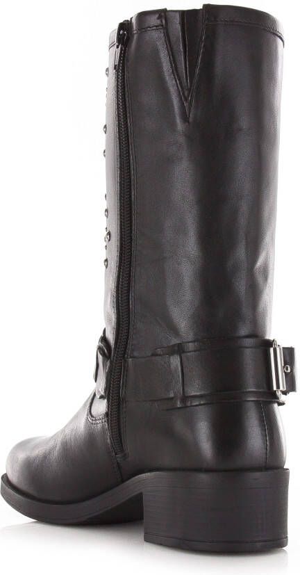 POELMAN Leren cowboylaars met studs Zwart Leer Cowboy laarzen Dames