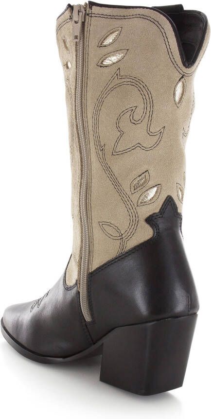 POELMAN Cowboylaarzen Zwart Suede Cowboy laarzen Dames