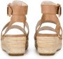 POELMAN Slingback sandalen cappuccino Beige Textiel Sandalen met hak Dames - Thumbnail 6