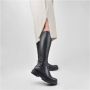 PS Poelman Dames CYBELE PU Imitatieleren Stretch Hoge Laarzen met Stoere Profielzool en Rits Zwart - Thumbnail 5