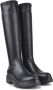 PS Poelman Dames CYBELE PU Imitatieleren Stretch Hoge Laarzen met Stoere Profielzool en Rits Zwart - Thumbnail 6