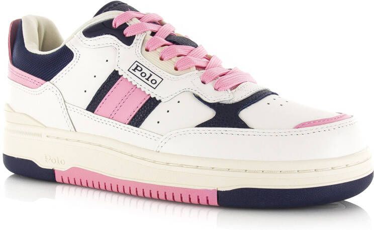 Polo Ralph Lauren Masters Sport | white navy pink Wit Leer Lage sneakers Dames