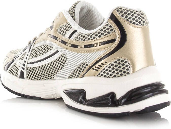 S C Sneakers Run Gold Mesh Dames