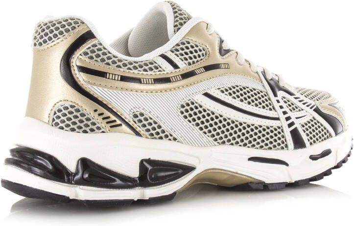 S C Sneakers Run Gold Mesh Dames