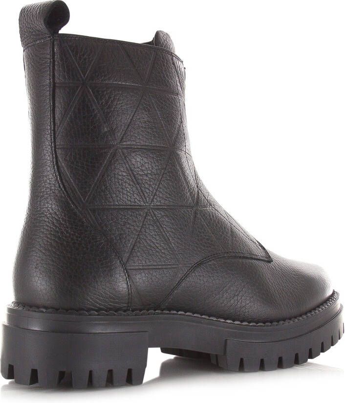 Shoecolate Leren boots met front zip Zwart Leer Biker boots Dames