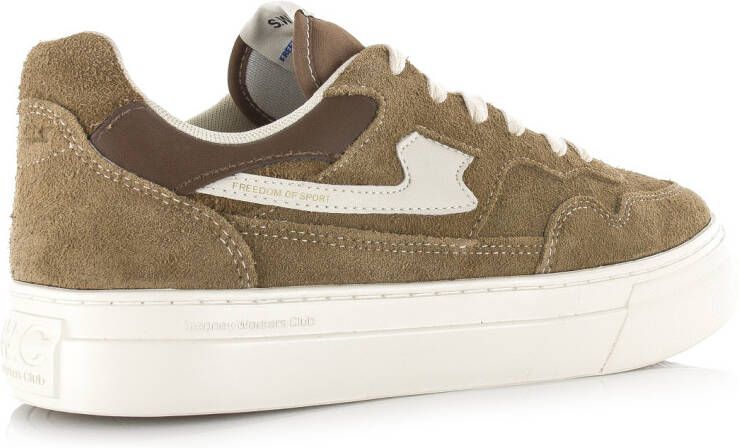 Stepney Workers Club S.W.C Pearl S-Strike Geo-Merged brown Suede Unisex