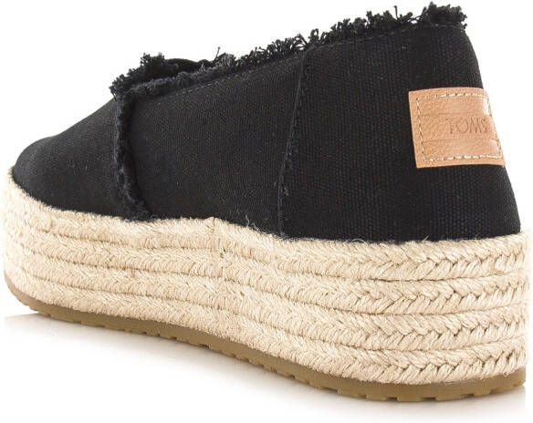 TOMS Valencia | Espadrilles met platea Zwart Canvas Espadrilles Dames