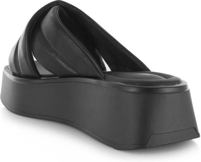 Vagabond Courtney Zwart Leer Plateau sandalen Dames