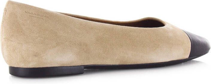 Vagabond Jolin safari black | ballerina van suède Beige Suede Ballerina&apos;s Dames