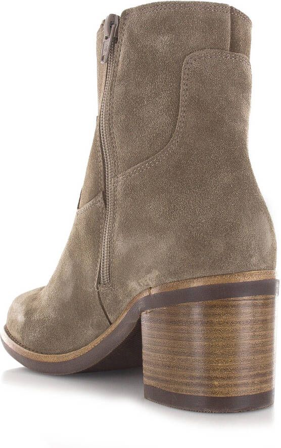 VIA VAI Flo Hayes Sierra Roccia Beige Suede Enkellaars met hak Dames