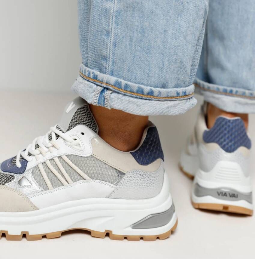 VIA VAI Liz Dae sneakers dames beige Wit Leer Lage sneakers Dames