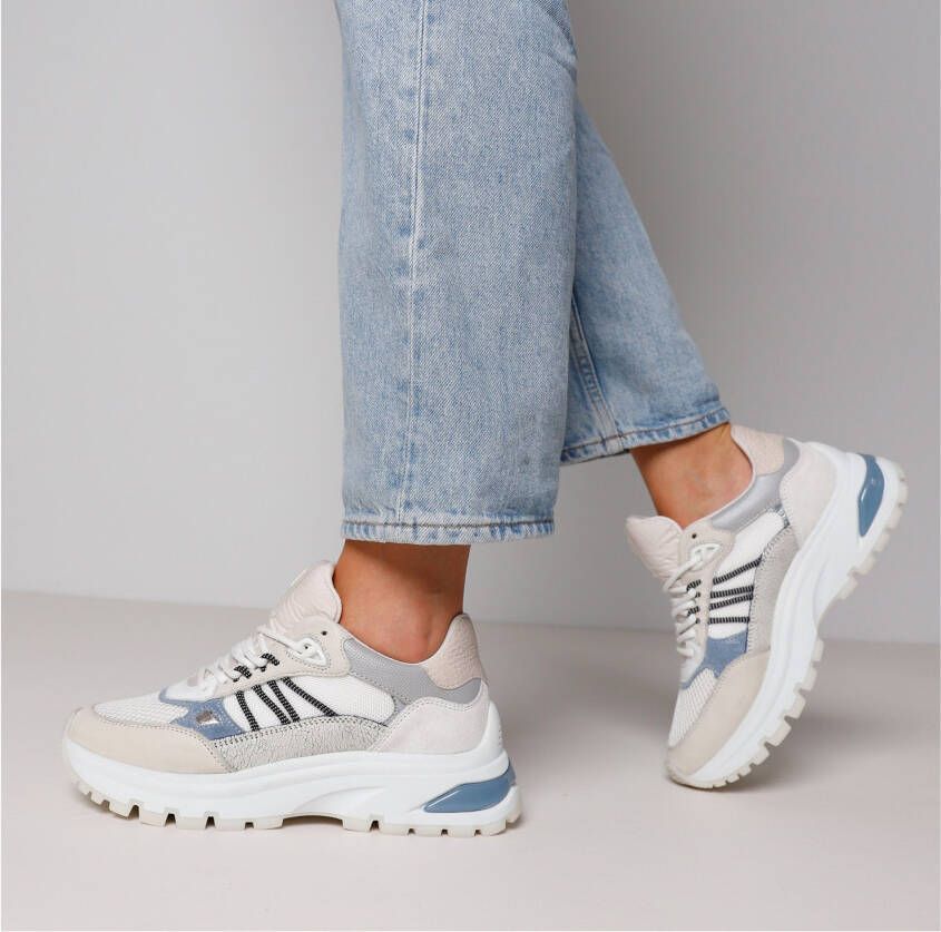VIA VAI Liz Dae | Vintage combi Alissa Wit Leer Lage sneakers Dames